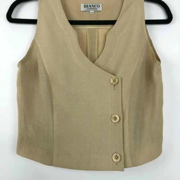 Vtg 90s Button Front Short Vest - Picture 2 of 8